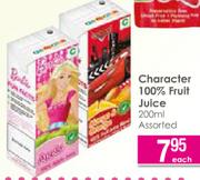 Character 100% Fruit Juice Assorted-200ml Each