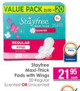 Stayfree Maxi-Thick Pads With Wings-Each