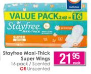Stayfree Maxi-Thick Super Wings-Each