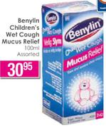 Benylin Children's Wet Cough Mucus Relief Assorted-100ml