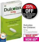 Dulcolax For Children 5mg 10 Suppositories