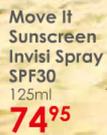 Tropitone Move It Sunscreen Invisi Spray SPF30-125ml