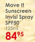 Tropitone Move It Sunscreen Invisi Spray SPF50-125ml
