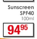 Xeroderm Sunscreen SPF40-100ml