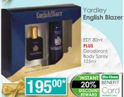 Yardley English Blazer EDT 30ml+ Deodorant Body Spray 125ml
