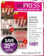 imPress Press-On Manicure Assorted 24 nails & 6 Accent Nails-Each