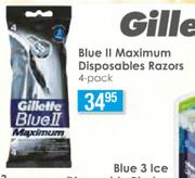 Gillette Blue II Maximum Disposables Razors 4 Pack