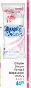 Gillette Simply Venus 3 Disposable Razors 4 Pack