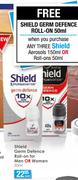Shield Germ Defence Roll On For Men Or Women-50ml Each