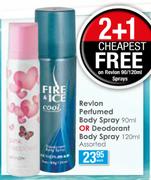 Revlon Perfumed Body Spray-90ml Or Deodorant Body Spray Assorted-120ml Each