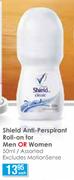 Shield Anti Perspirant Roll On For Men Or Women Assorted-50ml Each