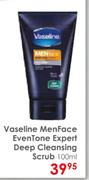 Vaseline MenFace Even Tone Expert Deep Cleansing Scrub-100ml