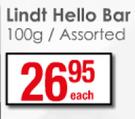 Lindt Hello Bar Assorted-100g