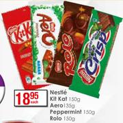 Nestle Kitkat-150h/ Aero-135g/ Peppermint-150/ Rolo-150g Each