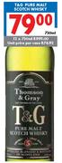 T & G Pure Malt Scotch Whisky-750ml