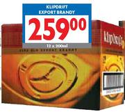 Klipdrift export Brandy-12x200ml