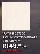 1RAYUN6057600 RAY UN6057 Stoneware 600 x 600mm-Per Sqm