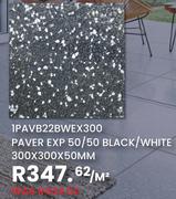 1PAVB22BWEX300 Paver Exp50/50 (Black/White) 300 x 300 x 50mm-PerM²