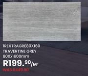 Travertine Grey 800 x 1600mm 1REXTRAGRE80X160-Per Sqm