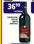 Swartland Red Or White Jerepigo-1X750ml Each