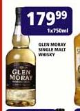 Glen Moray Single Malt Whisky-1X750ml Each