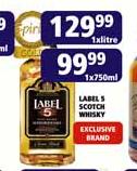 Label 5 Scotch Whisky-1X750ml Each