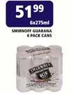 Smirnoff Guarana 6 Pack Cans-6 x 275ml