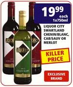 Liquor City Swartland Chenin/Blanc,Cab/Sav or Merlot-750ml Each