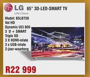 LG 65" 3D LED Smart TV 65LB720