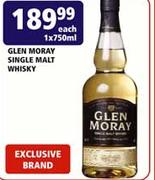 Glen Moray Single Malt Whisky-1 x 750ml Each