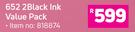 HP 652 2 Black Ink Value Pack