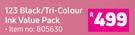 HP 123 Black/Tri Colour Ink Value Pack
