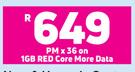 Samsung Galaxy S22-On 1GB Red Core More Data