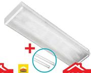 Radiant 4Ft Double Flourescent Fitting + 2 x 36W Tubes