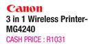 Canon 3 In 1 Wireless Printer MG4240