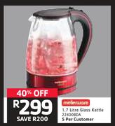 Mellerware 1.7Ltr Glass Kettle 22400RDA