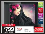 Aim 17"(43cm) HD Ready LED TV STY0417