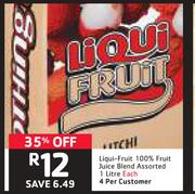 Liqui Fruit 100% Fruit Juice Blend Assorted-1Ltr Each
