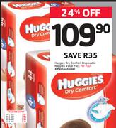 Huggies Dry Comfort Disposable Nappies Value Pack-Per Pack