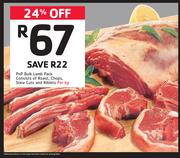 PnP Bulk Lamb Pack Consists Of Roast, Chops, Stew Cuts And Riblets-Per Kg