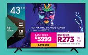 Hisense 43" 4K UHD TV A6G/43A6G