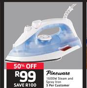 Pineware 1600W Steam And Spray Iron 