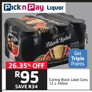 Carling Black Label Cans-12 x 440ml