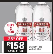 Smrinoff 1818 Vodka-2 x 750ml
