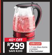 Mellerware 1.7Ltr Glass Kettle 22400RDA