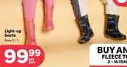 Light-Up Boots (Size 3-1)-Per Pair