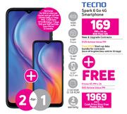2 x Tecno Spark 6 Go 4G Smartphone-On Red Flexi 125 + On Promo 65