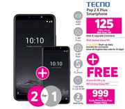 2 x Tecno Pop 2 X Plus Smartphone-On Red Flexi 125 + On Promo 65