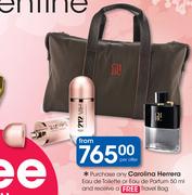 Carolina Herrera Eau De Toilette Or Eau De Parfum 50ml+ Travel Bag-Per Offer