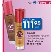 Rimmel Foundations, Powders and Concealers-Each